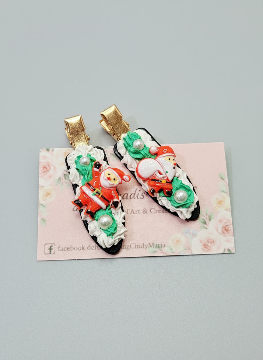 Pinces à cheveux kawaii gourmandes de Noël