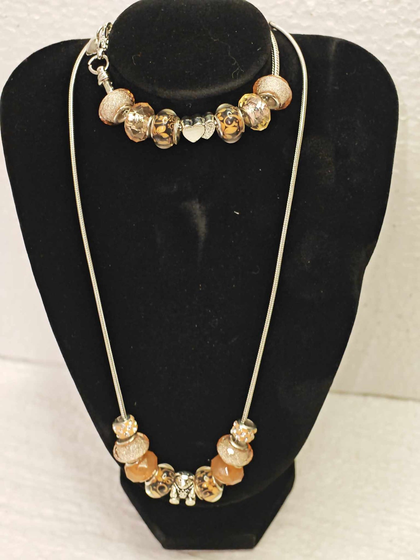 Ensemble Collier & Bracelet Charms – Élégance Dorée ✨