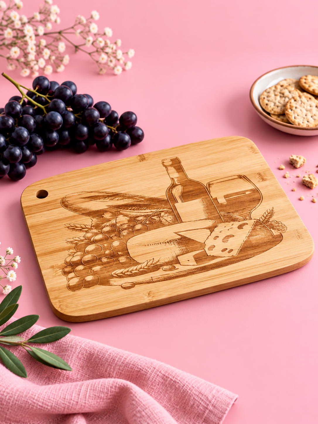 🍷 Grande planche gravée – Élégance & convivialité