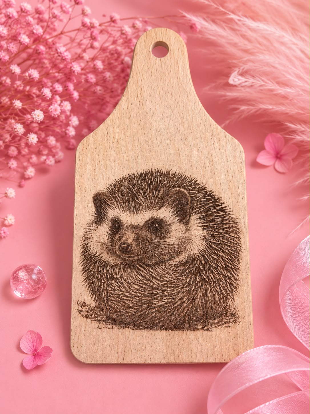 🦔 Planche décorative gravée – Hérisson 🦔