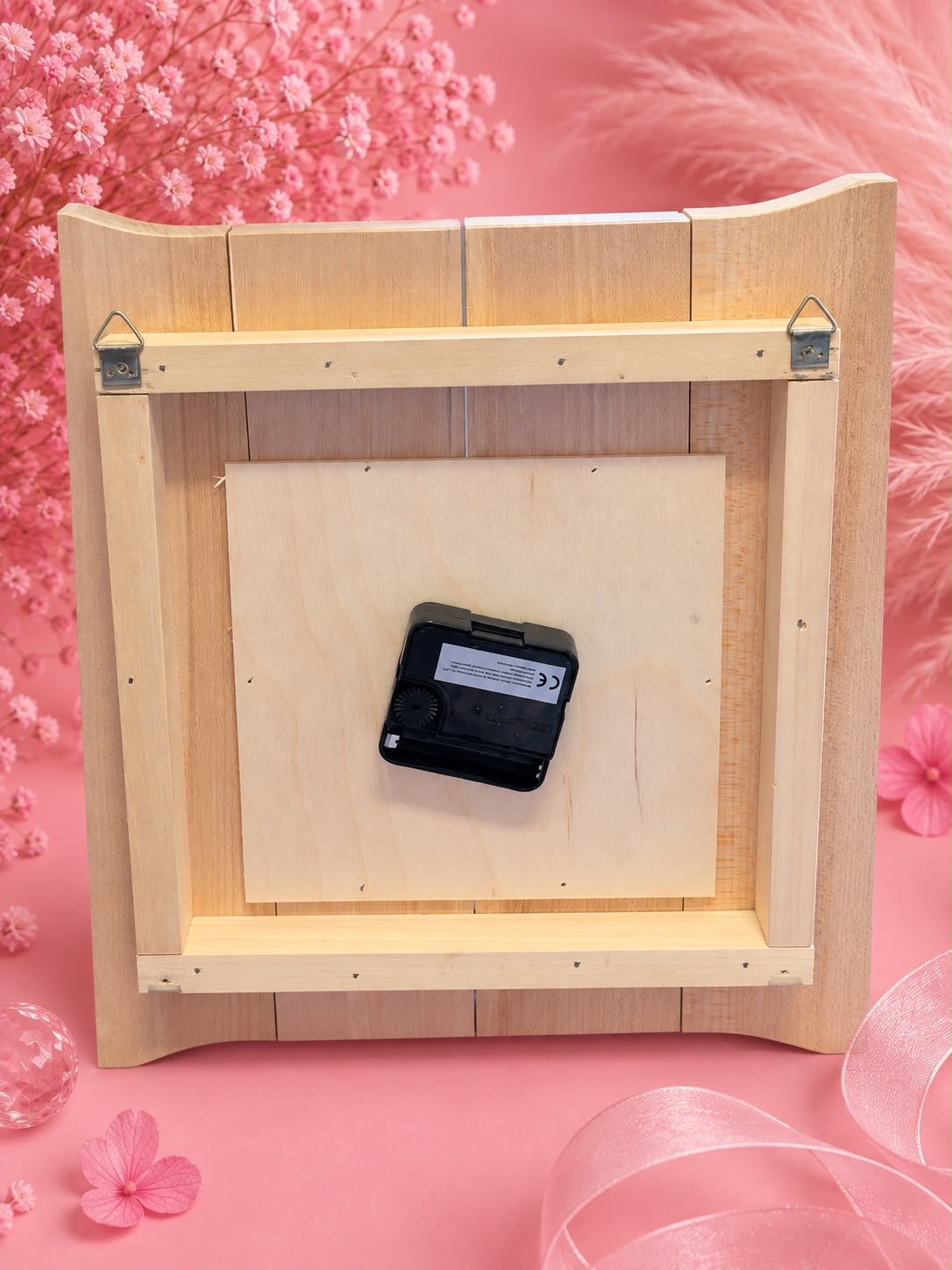 🌸🐦⬛Horloge artisanale en bois gravée – Oiseaux & fleurs🐦⬛🌸