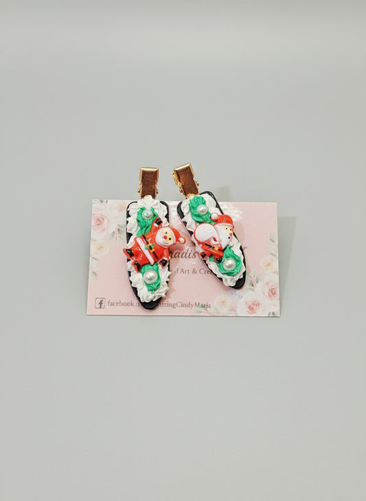 Pinces à cheveux kawaii gourmandes de Noël