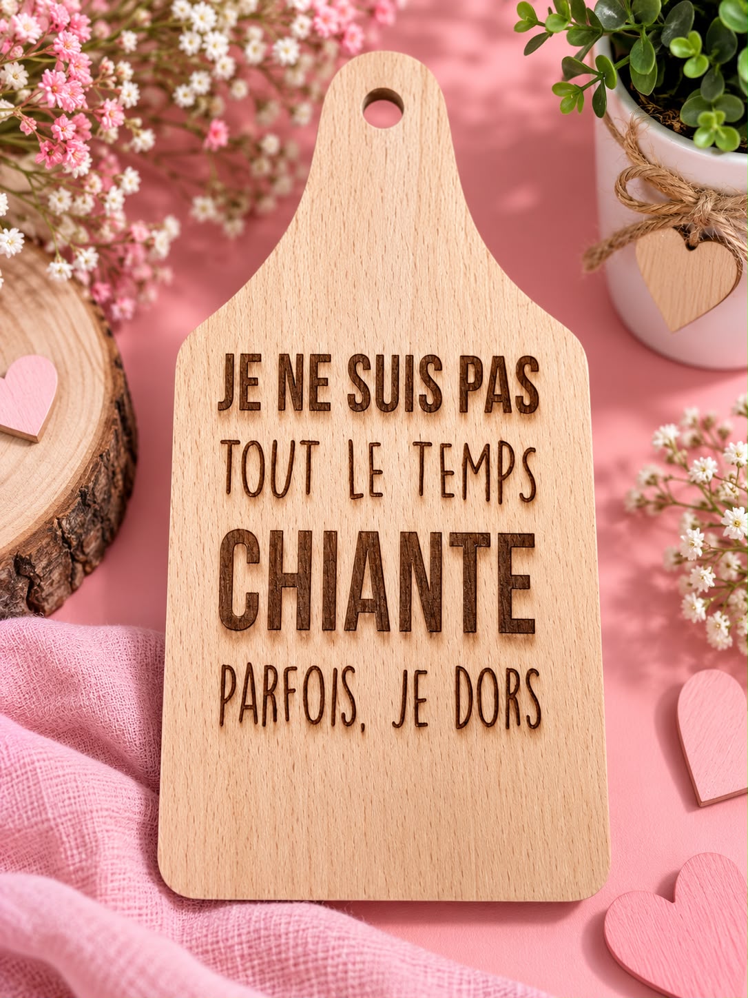 🌸 Planche décorative gravée – Humour 🌸