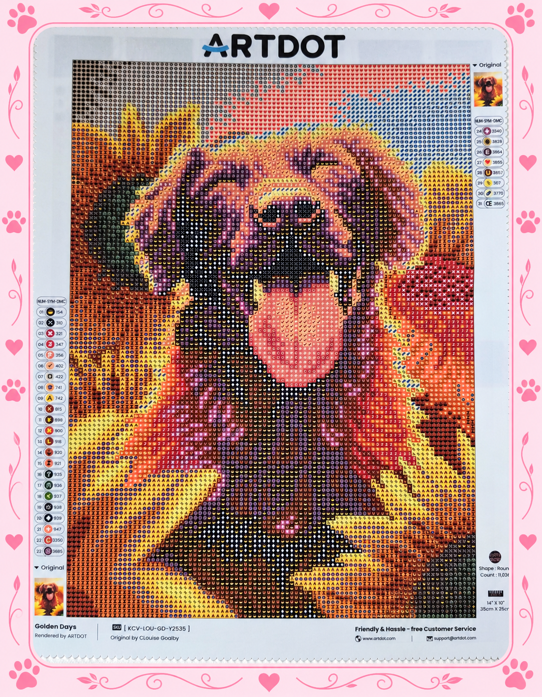 🐶 Diamond Painting – Chien & Tournesols 🌻