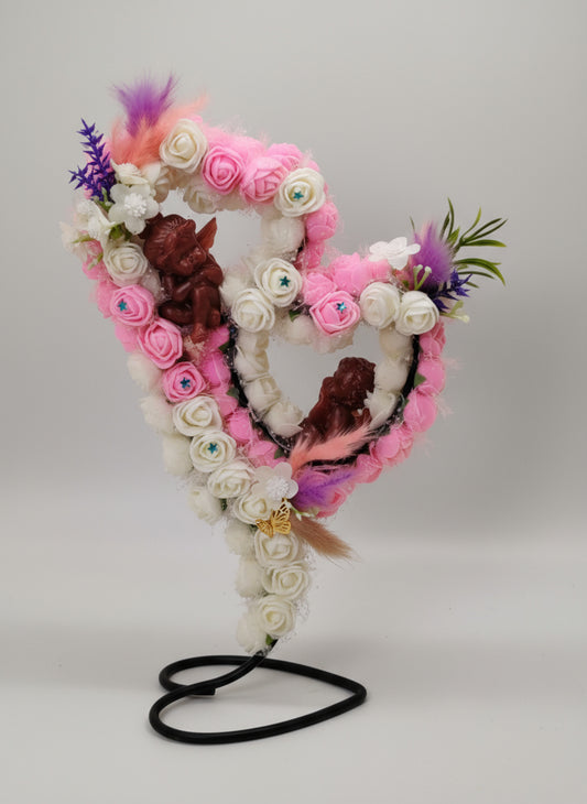 🌹 Décoration Florale sur Fer Forgé avec Anges