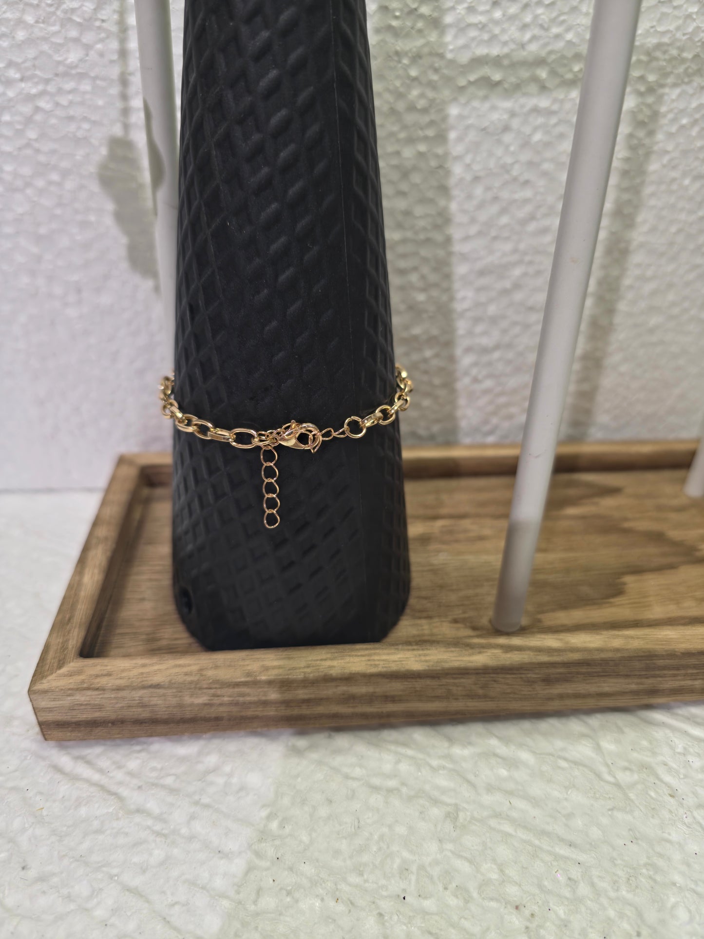 Bracelet Doré Fait Main – Chaîne Fine & Cœur Cristal ✨