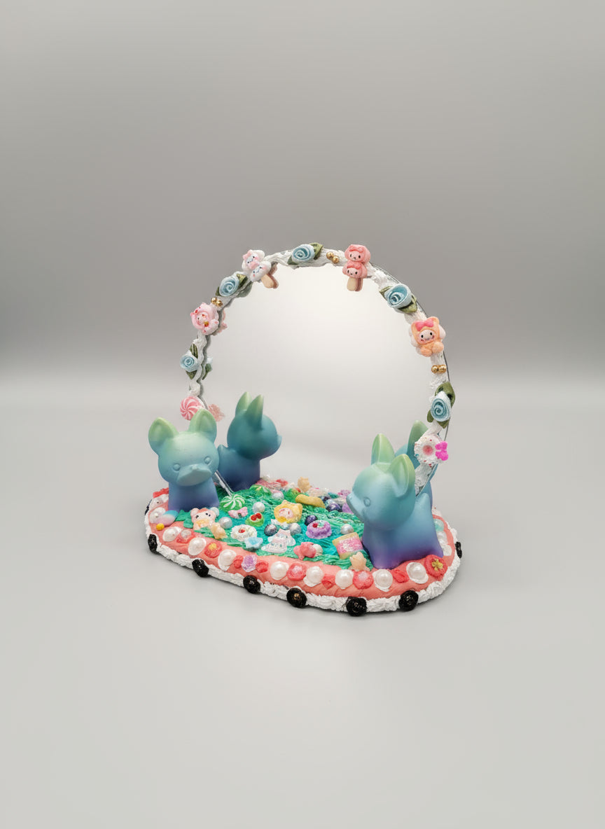 🍰💞 Miroir Chantilly Crème — Élégance Kawaii & Douceur Pastel 💞🍰