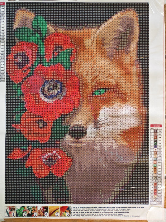 🌹🦊Toile Diamant Painting Renard 🦊🌹