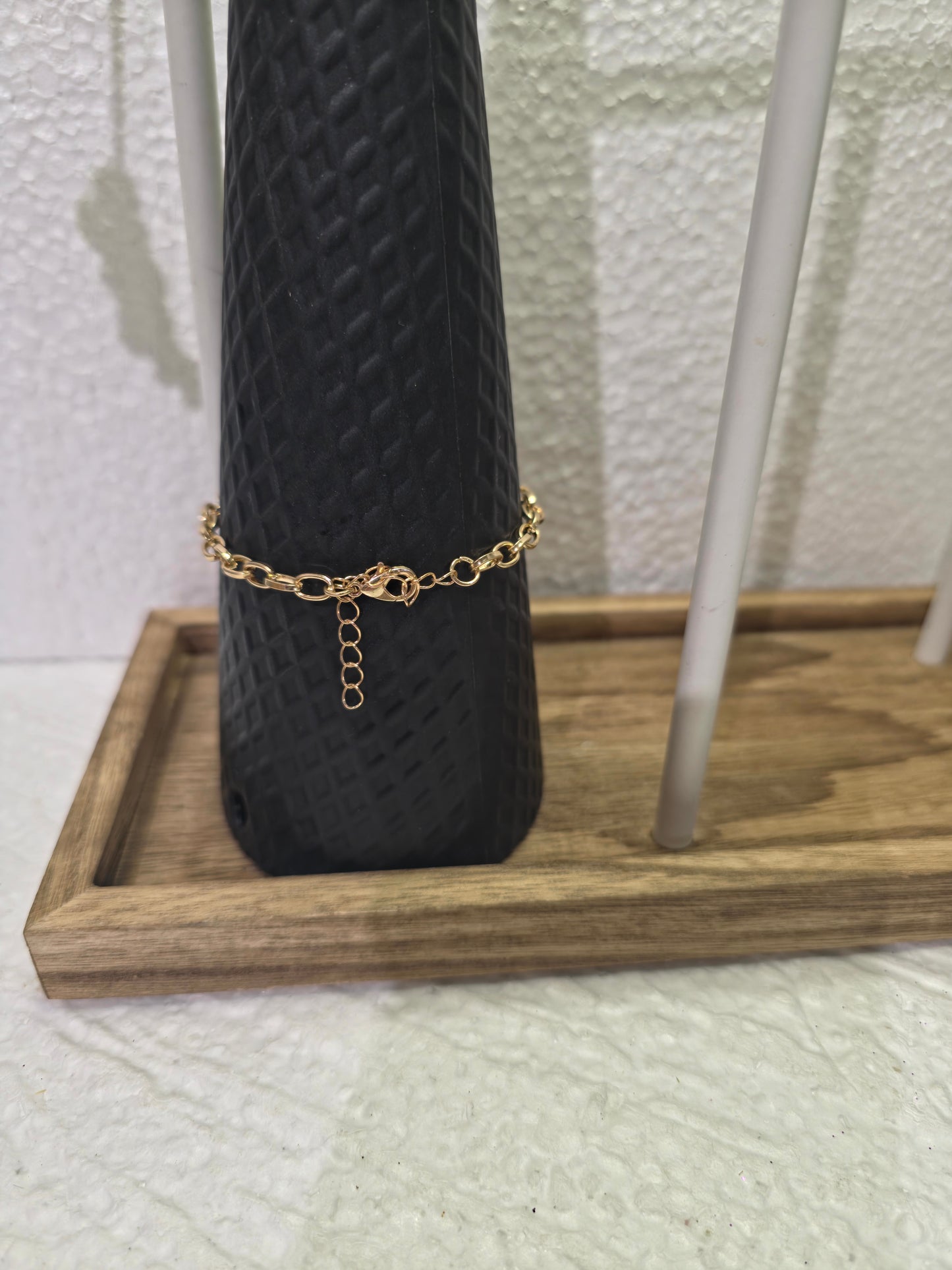 Bracelet Doré Fait Main – Chaîne Fine & Cœur Cristal ✨