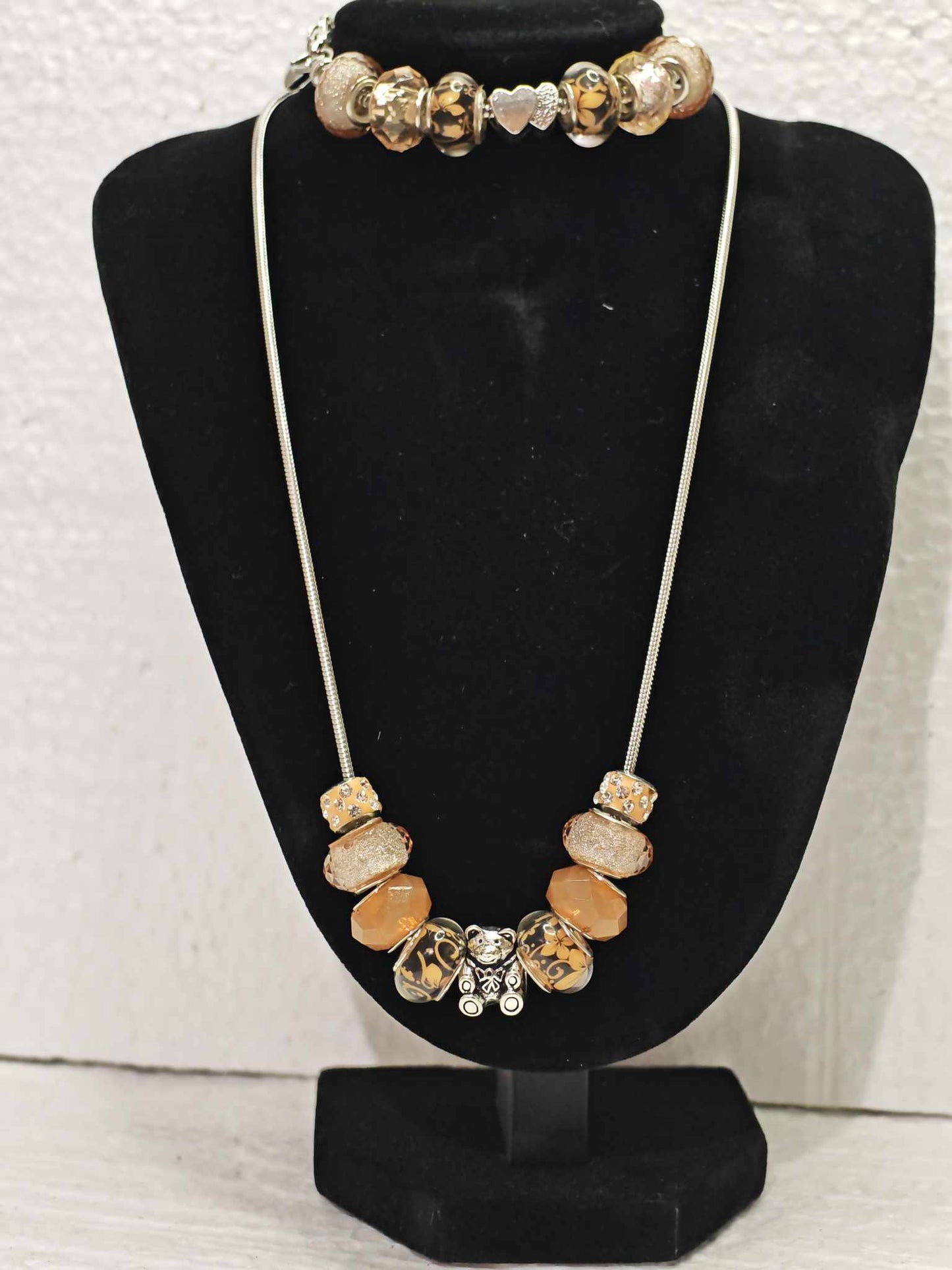 Ensemble Collier & Bracelet Charms – Élégance Dorée ✨