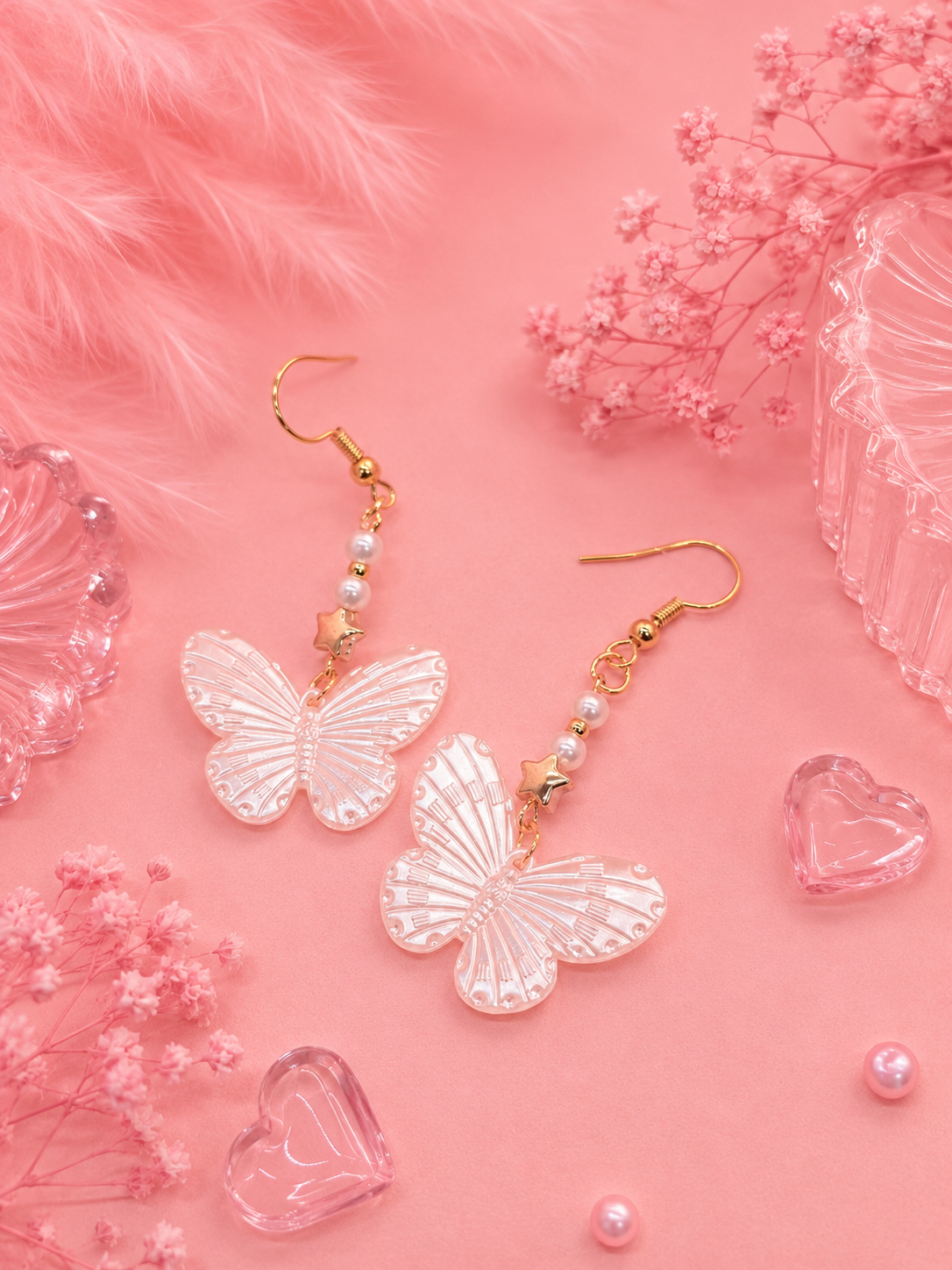 🦋 Boucles d’oreilles Papillon Nacré ✨