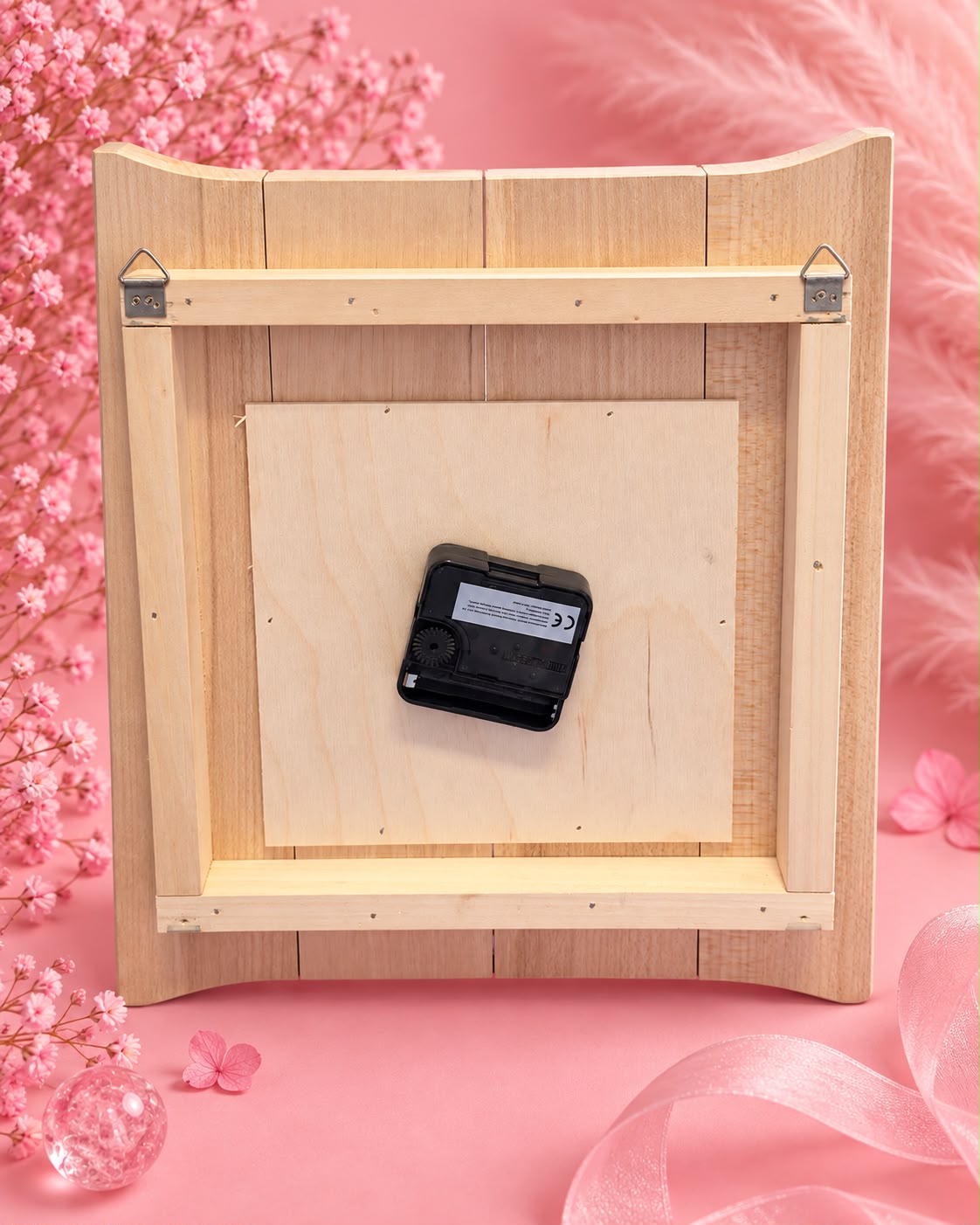 🌸🦋Horloge artisanale en bois gravée au laser – Fleurs & Papillons🌸🦋