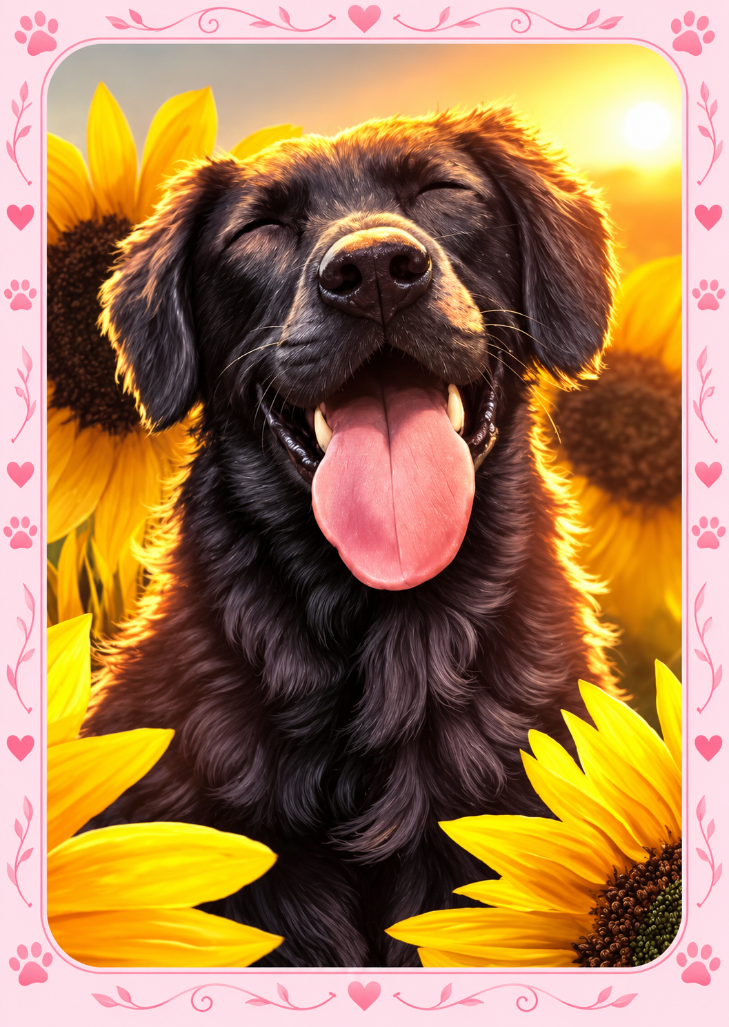 🐶 Diamond Painting – Chien & Tournesols 🌻