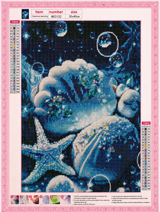 💎 Diamond Painting – Univers marin bleu 🌊✨