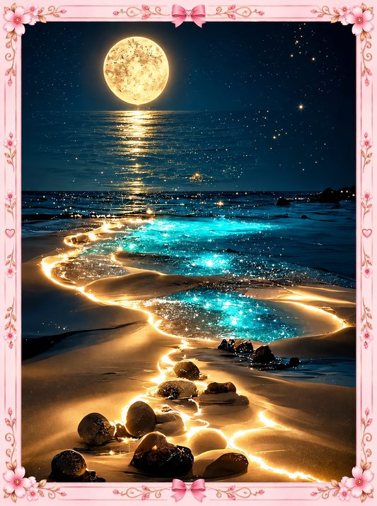 💎 Diamond Painting – Nuit au bord de l’océan 🌙🌊